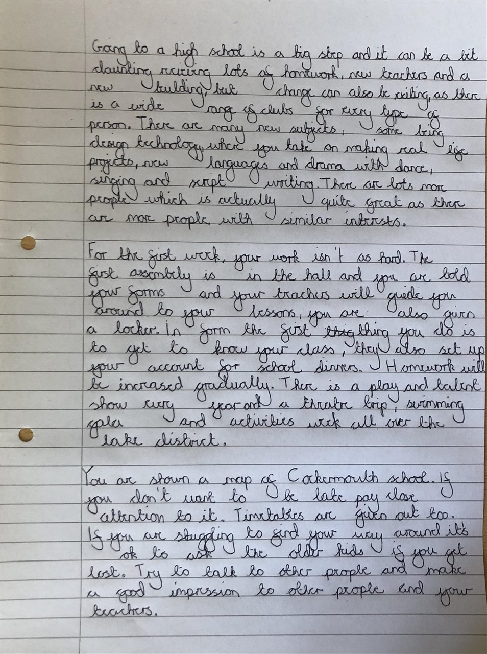 Year 7 Student Feedback — Cockermouth School